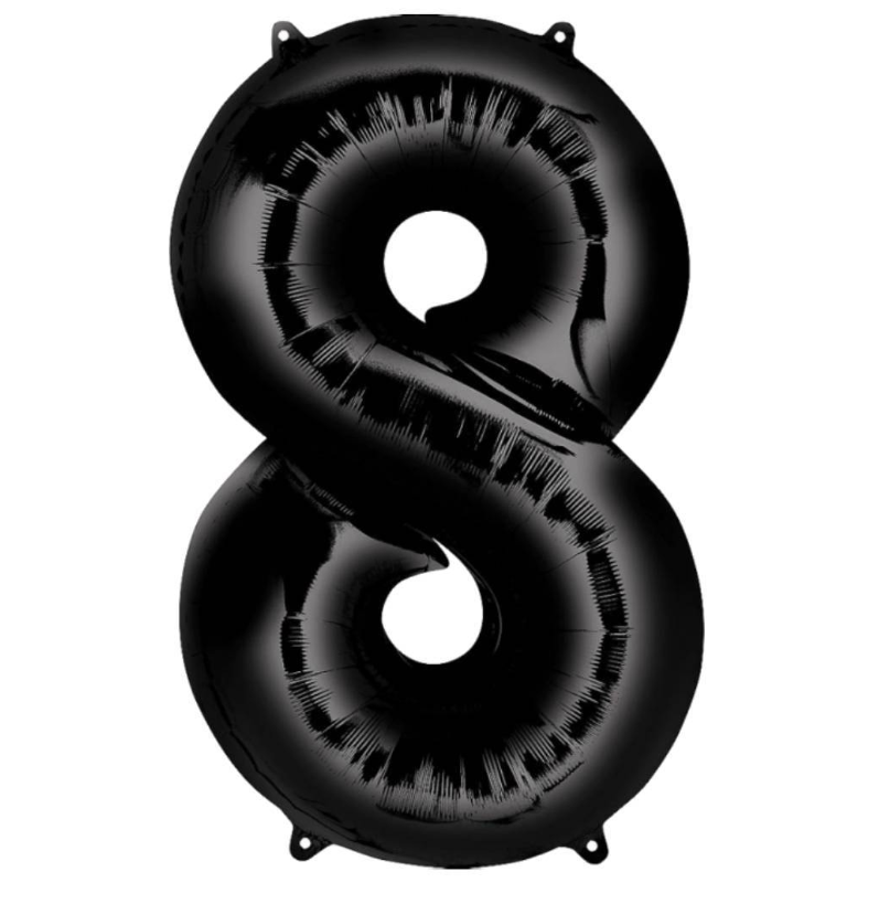 Folyo Balon Siyah 8 34 İnç 76 Cm